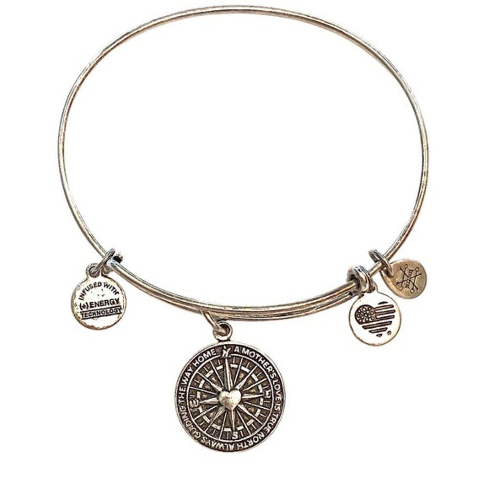 Alex and Ani Silver Compass Charm Bracelet